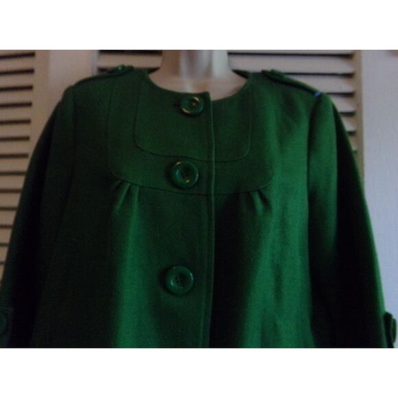 Nygard Collection petites green linen blend cropped jacket 10 P EUC - Picture 1 of 5